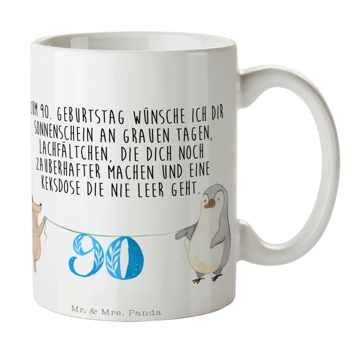 Tasse 90. Geburtstag Maus Pinguin Kaffeebecher, Teebecher, Tasse mit Motiv, hochwertige tasse, kaffeetasse keramik, haferl, Teepott, Kaffeepott, Frühstücksbecher, Tasse, Sprüchetasse, Motivtasse, cappuccinotasse, Kakaotasse, Trinktasse, Henkelpott, Tasse mit Spruch, Keramikbecher, kaffeebecher keramik, design tasse, Bedruckte Tasse, kaffeetasse bedruckt, kaffeebecher bedruckt, Designtasse, kakaobecher, Keramiktasse, Becher, Frühstückstasse, Henkelbecher, tasse für kaffee, Pott, Kaffeetasse, Teetasse, Bürotasse, Geschenktasse, Trinkbecher, tasse für büro, milchtasse, statement tasse, milchkaffeetasse, Bürobecher, Dekotasse, Henkeltasse, heißgetränkebecher, schöne tasse, Geburtstagsgeschenk, Geschenk, Geburtstag, Torte, Party, Feiern, Kuchen