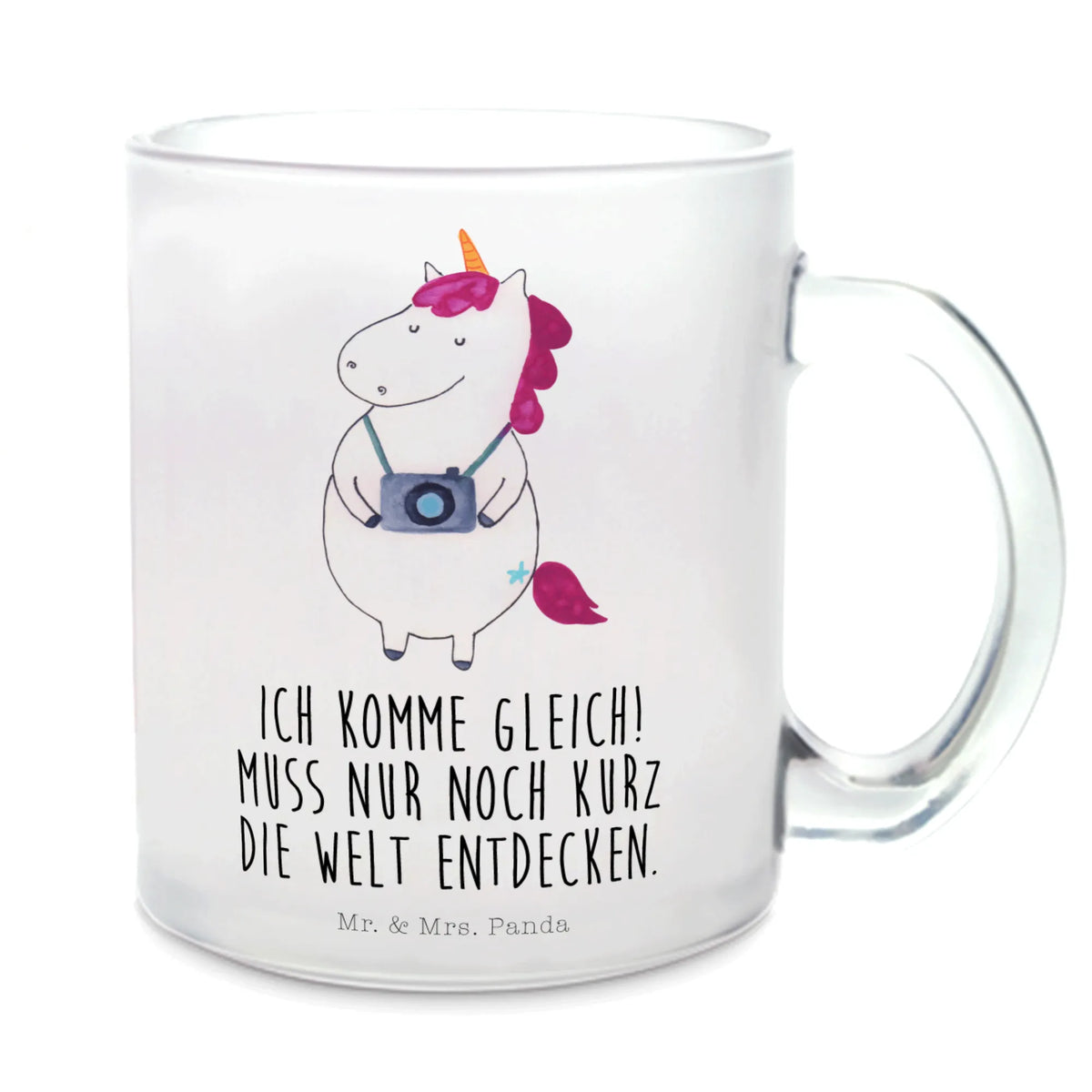 Glass tea cup unicorn photographer Photographer, Photographer gift, Camera, Holiday, Photography, Traveler gift
