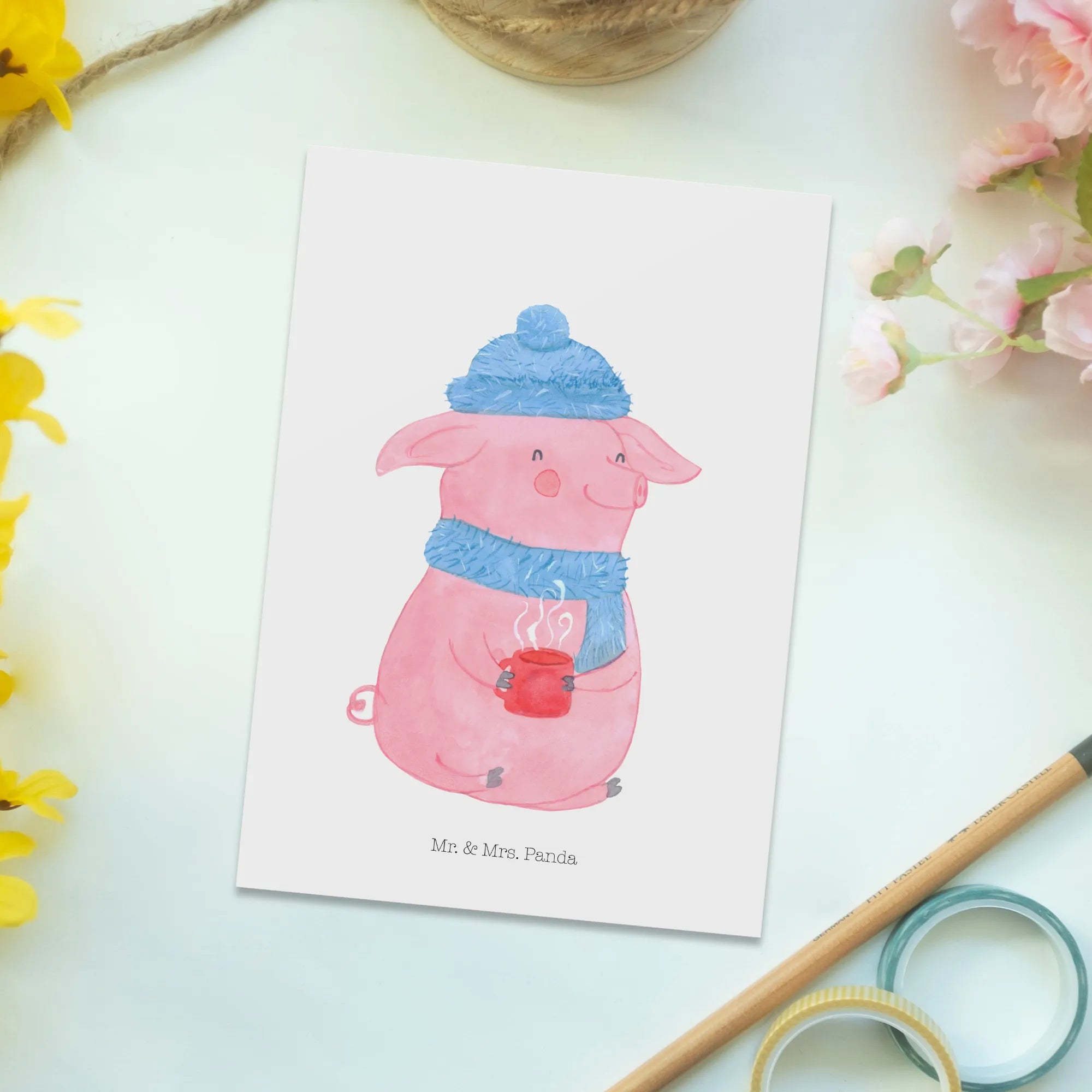 Postkarte Schweinchen Glühwein Kunstkarten, einzelkarte, Postkarten, spruchkarte, kunstkarte, Grußkarte, Ansichtskarten, Motivkarte, Ansichtskarte, Designkarte, Postkarte, Fotokarte, bildkarte, Wintermotiv, Winter, Weihnachtsdeko, Nikolaus, Advent, Heiligabend, Weihnachten, Glühwein, Betrunken, Spruch, Weihnachtsmarkt