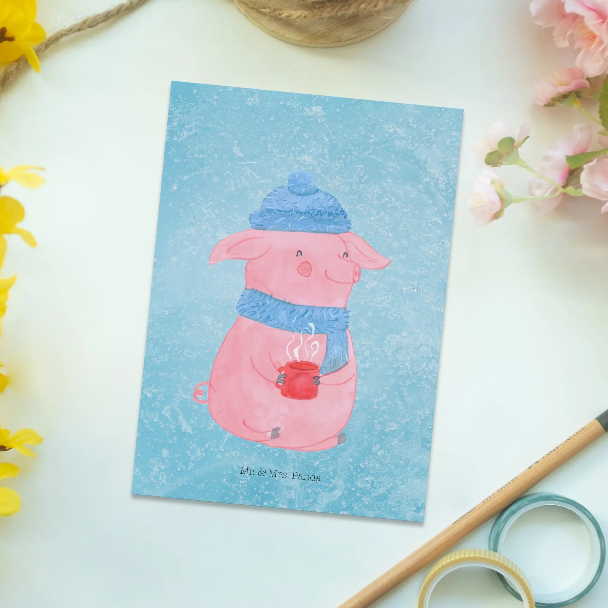 Postkarte Schweinchen Glühwein Kunstkarten, einzelkarte, Postkarten, spruchkarte, kunstkarte, Grußkarte, Ansichtskarten, Motivkarte, Ansichtskarte, Designkarte, Postkarte, Fotokarte, bildkarte, Wintermotiv, Winter, Weihnachtsdeko, Nikolaus, Advent, Heiligabend, Weihnachten, Glühwein, Betrunken, Spruch, Weihnachtsmarkt