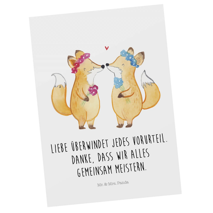 Postcard foxes Lesbian Pride