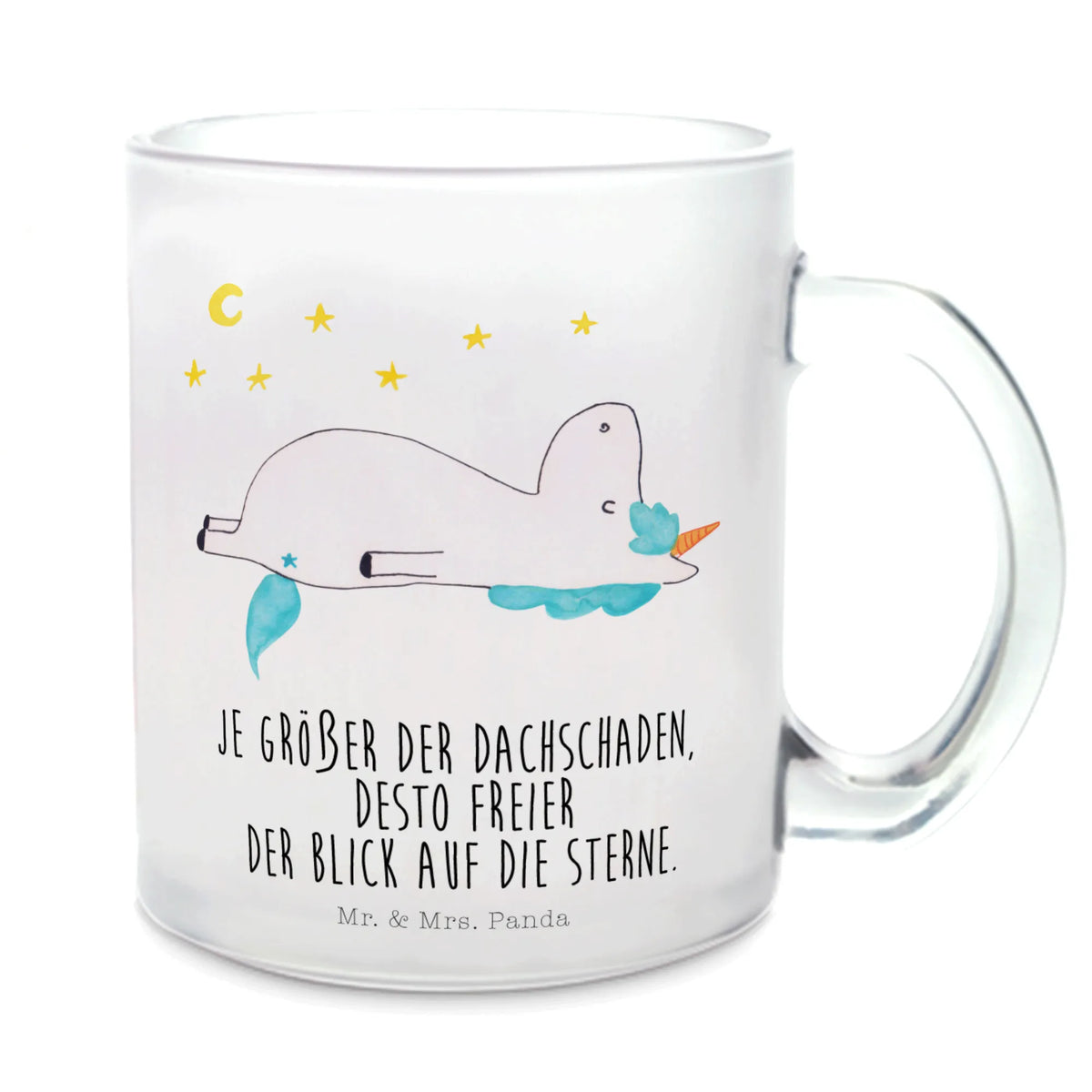 Teetasse Einhorn Sternenhimmel getränkeglas, Teeglas, Henkeltasse, Henkelbecher, Pott, Trinkglas, Glas Teebecher, Teetasse Glas, getränkebecher, Haferl, Tee Tasse, Kakaotasse, Glasbecher, Motivtasse, Teetasse, Häferl, Teetasse aus Glas, glastasse, Unicorn, Einhorn, Einhörner, Einhorn Deko, Sterne, Dachschaden, Verrückt, Sternenhimmel