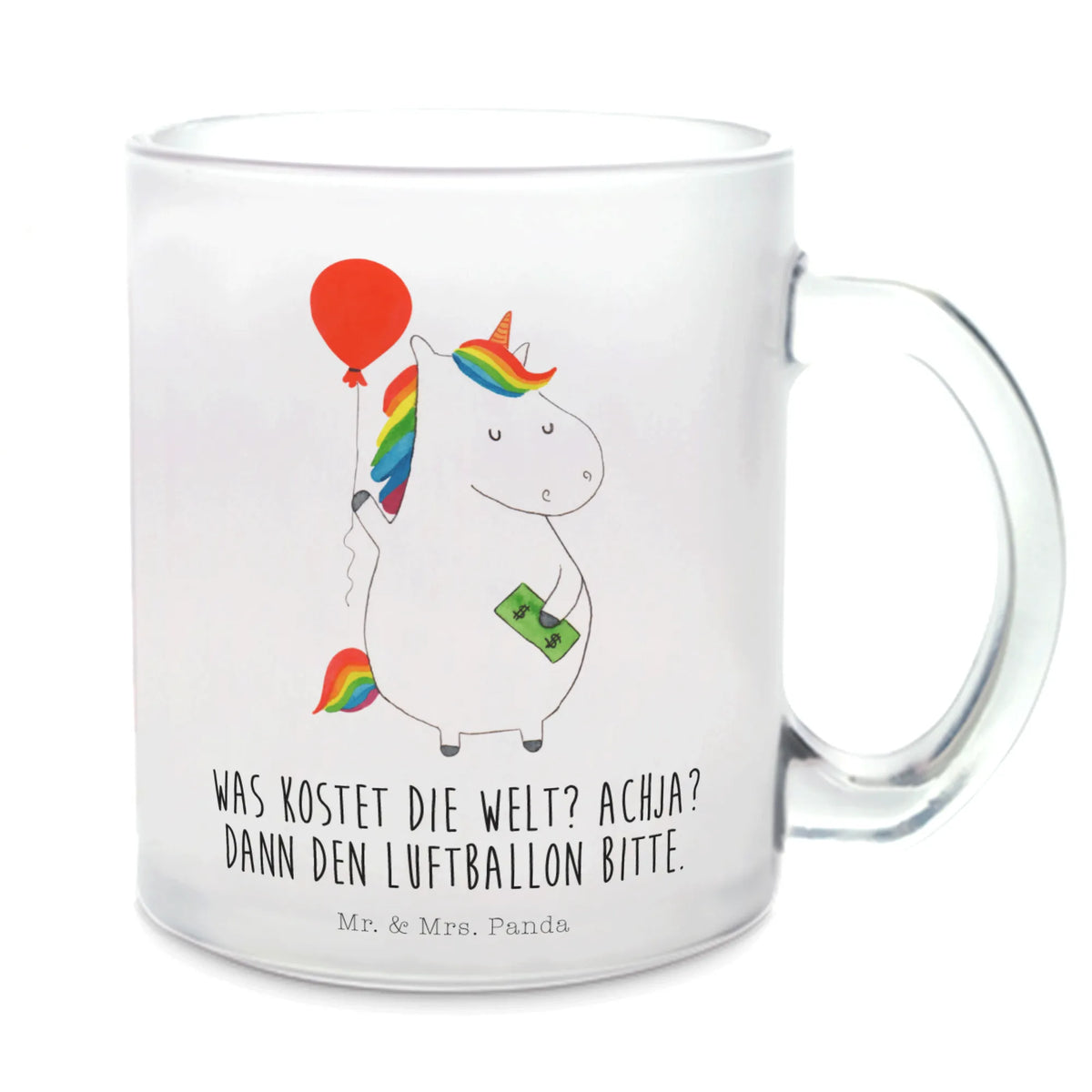 Teetasse Einhorn Luftballon Henkelbecher, Häferl, Teetasse aus Glas, Glasbecher, Glas Teebecher, Teetasse, Trinkglas, Haferl, Teeglas, glastasse, Kakaotasse, getränkebecher, Motivtasse, Henkeltasse, Teetasse Glas, getränkeglas, Tee Tasse, Pott, Unicorn, Einhorn, Einhörner, Einhorn Deko, Freude, Luftballon, Lebenslust, Geld, Freundin, Geschenk
