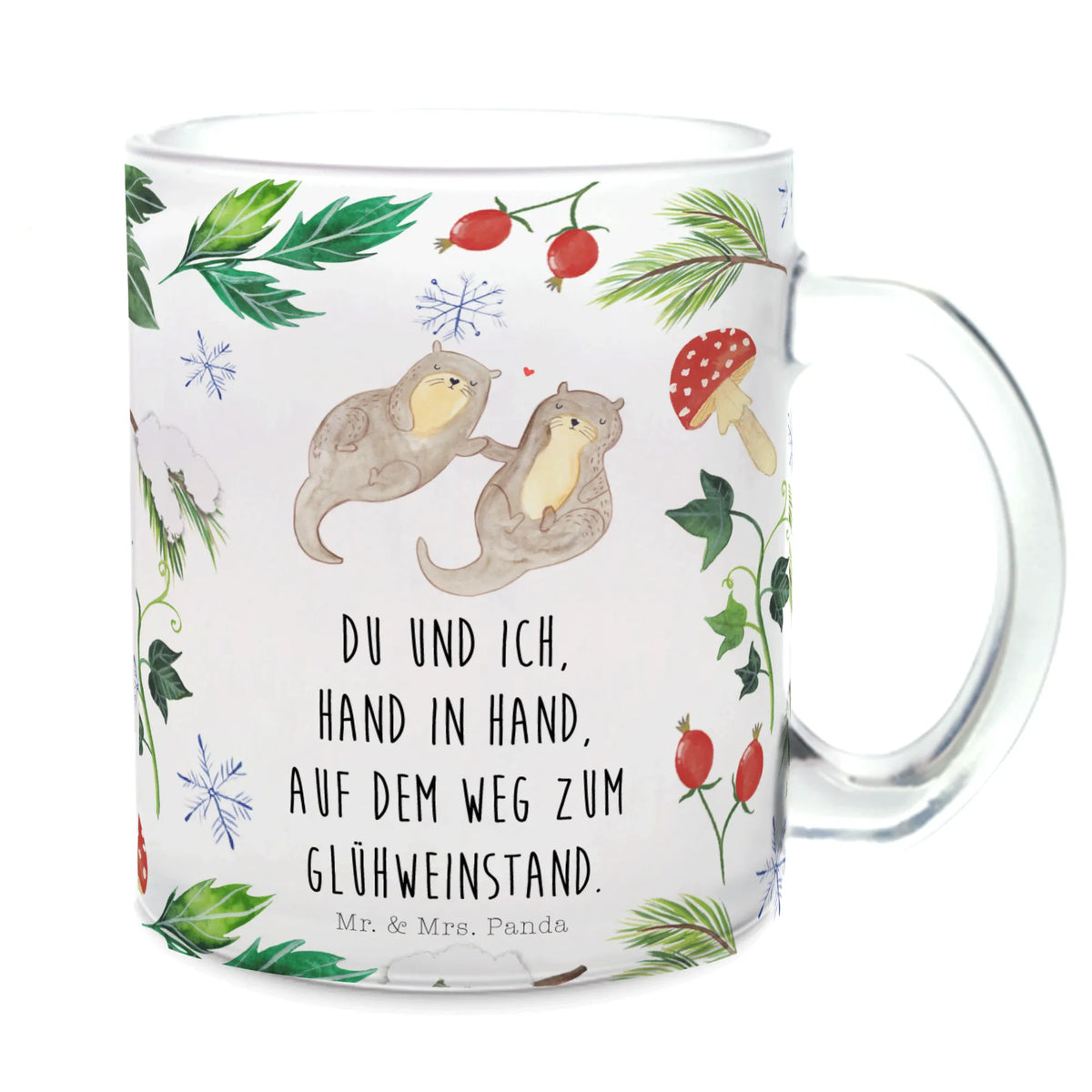 Teetasse Otter Glühweinstand Henkelbecher, Pott, Häferl, Teetasse Glas, getränkebecher, Teetasse aus Glas, getränkeglas, Haferl, Teeglas, Henkeltasse, Glas Teebecher, Tee Tasse, Glasbecher, Kakaotasse, Trinkglas, Motivtasse, glastasse, Teetasse, Weihnachten, Winter, Weihnachtsdeko, Nikolaus, Advent, Heiligabend, Wintermotiv