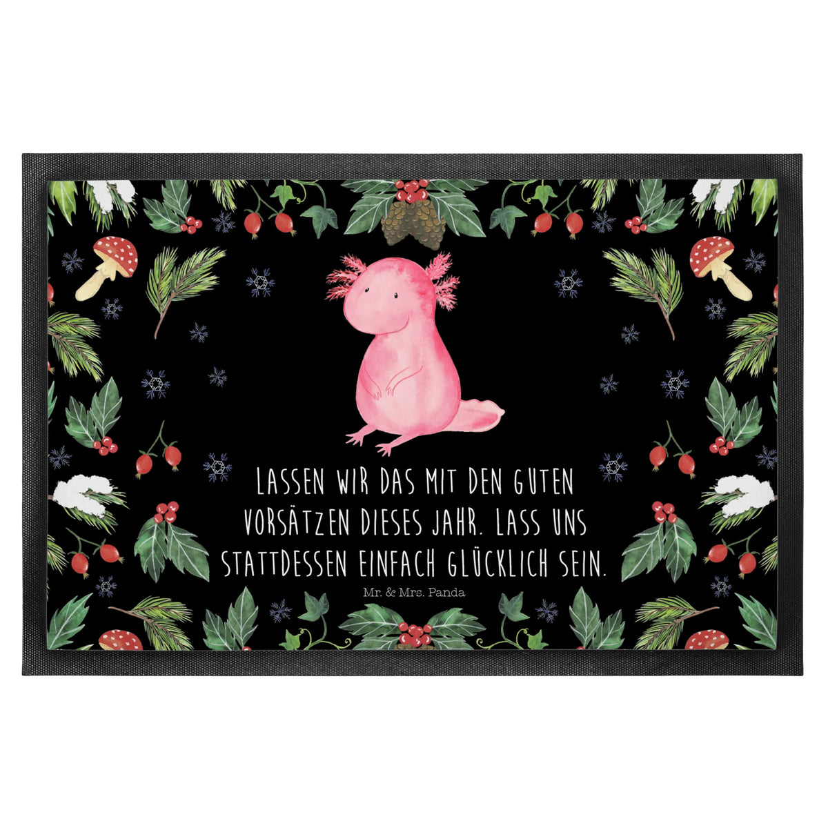 Fußmatte Axolotl Glücklich Eingangsteppich, Bodenvorleger, Gummi-Fußmatte, flurmatte, abstreifer, Haustürmatte, Fußabtreter, matte haustür, Vorleger, bodenmatte, Outdoor-Matte, hausmatte, Eingangsmatte, Schmutzfangteppich, Gummimatte, Schuhabstreifer, Fussmatte, Abtreter, Fußabstreifer, teppichmatte, Schmutzfänger, Türmatte, Schmutzfangmatte, Schmutzmatte, Abtretmatte, außenmatte, Sauberlaufmatte, Türvorleger, fußmatte, Weihnachten, Winter, Weihnachtsdeko, Nikolaus, Advent, Heiligabend, Wintermotiv