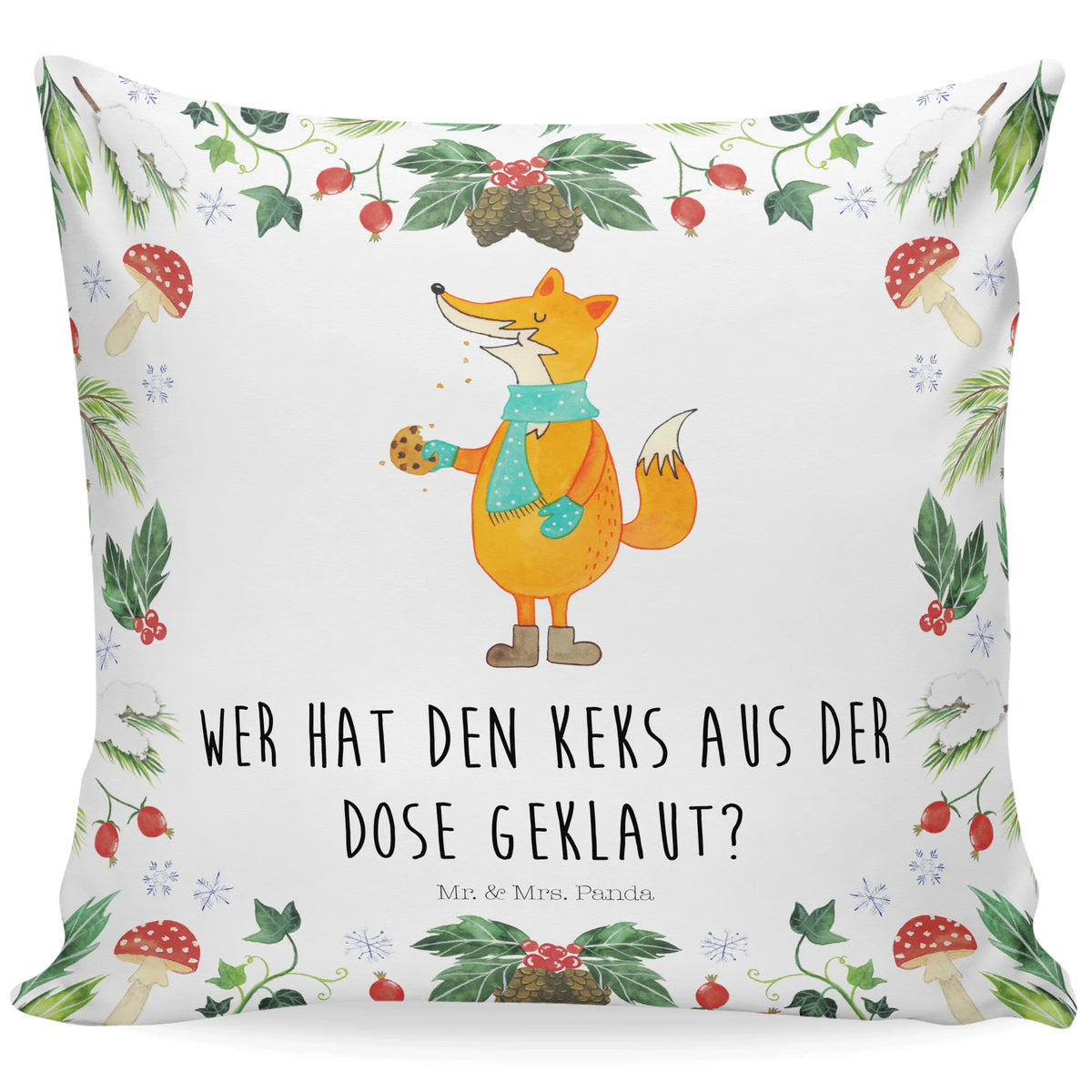 Cushion Fox cookie jar snow, Christmas time