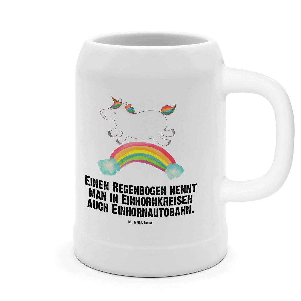 Bierkrug Einhorn Regenbogen Mr. & Mrs. Panda Bierkrug, Steinbierkrug, Humpen, Keramikkrug, Bier Seidel, Tonkrug, Steingutkrug, Bier Humpen, Seidel, Steinkrug, Krug, Bierbecher, Steinzeugkrug, Trinkkrug, Bierhumpen, Unicorn, Einhorn, Einhörner, Einhorn Deko, Einhornpower, Einhornautobahn, Glitzer, Erwachsenwerden, Regenbogen