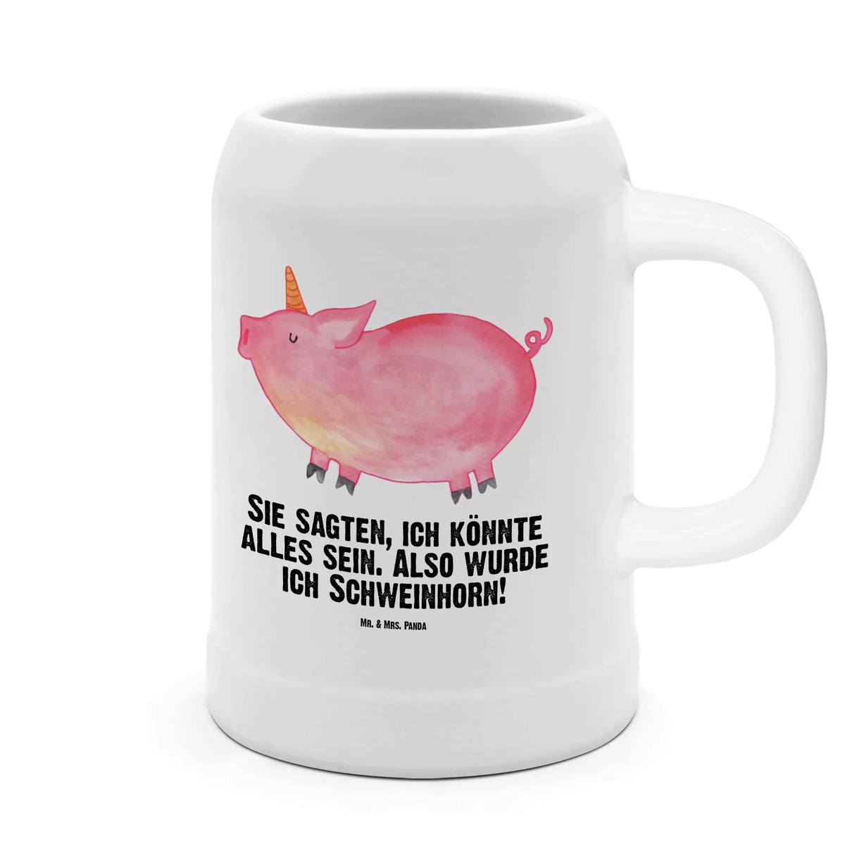Bierkrug Einhorn Schwein Steingutkrug, Steinbierkrug, Trinkkrug, Bierbecher, Humpen, Steinzeugkrug, Steinkrug, Krug, Keramikkrug, Seidel, Mr. & Mrs. Panda Bierkrug, Tonkrug, Bier Seidel, Bier Humpen, Bierhumpen, Unicorn, Einhorn, Einhörner, Einhorn Deko, Spruch, Englisch, Schweinhorn, Piggy, Schwein, Pig, English, Geschenk, Bauer, Witzig. Lustig, Funny, Party, Spaß