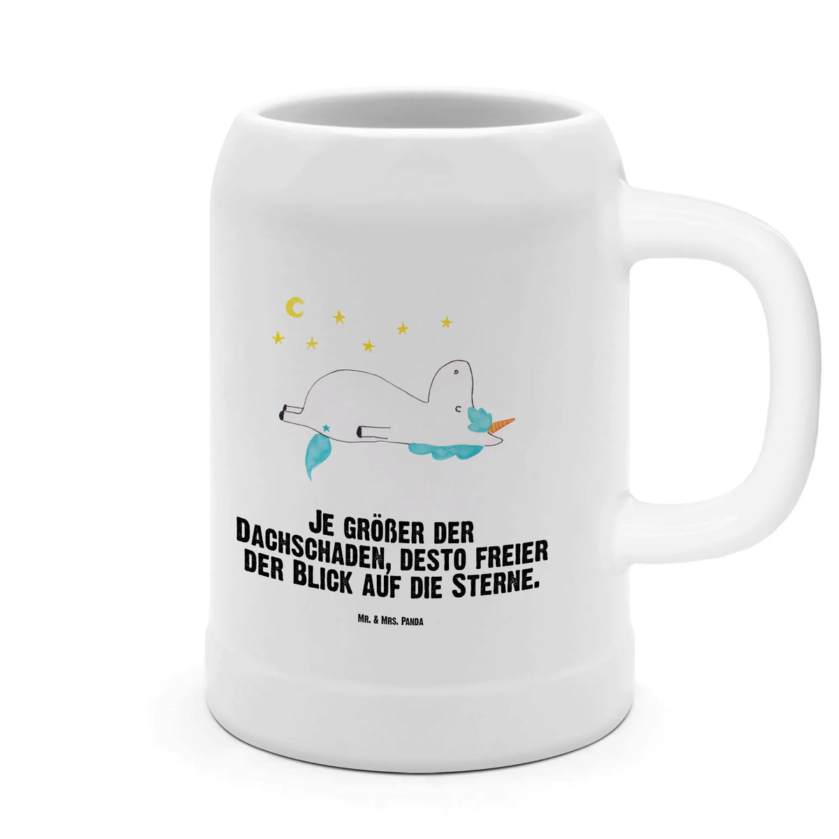 Bierkrug Einhorn Sternenhimmel Steinbierkrug, Steingutkrug, Tonkrug, Bier Humpen, Bierhumpen, Humpen, Bierbecher, Krug, Mr. & Mrs. Panda Bierkrug, Steinzeugkrug, Keramikkrug, Trinkkrug, Steinkrug, Bier Seidel, Seidel, Unicorn, Einhorn, Einhörner, Einhorn Deko, Sternenhimmel, Sterne, Dachschaden, Verrückt