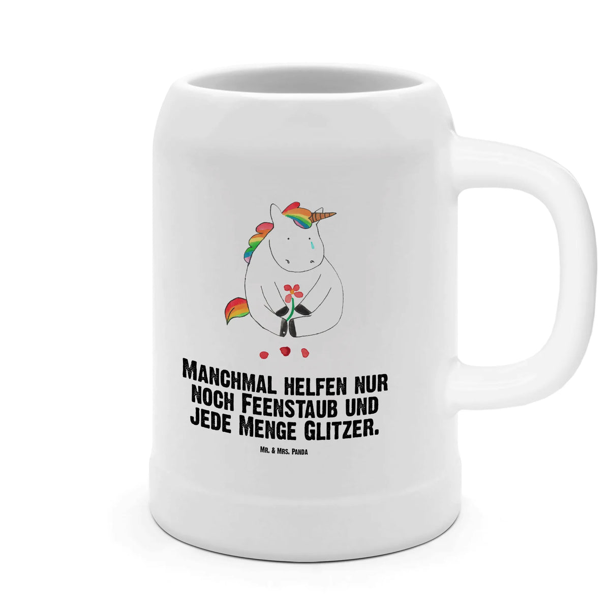 Bierkrug Einhorn Traurig Trinkkrug, Steingutkrug, Steinbierkrug, Steinzeugkrug, Mr. & Mrs. Panda Bierkrug, Bier Humpen, Tonkrug, Krug, Humpen, Seidel, Bierhumpen, Bier Seidel, Bierbecher, Keramikkrug, Steinkrug, Unicorn, Einhorn, Einhörner, Einhorn Deko, Liebe, Grußkarte, Glitzer, Trösten. Freundschaft, Freunde, Trauer, Blume