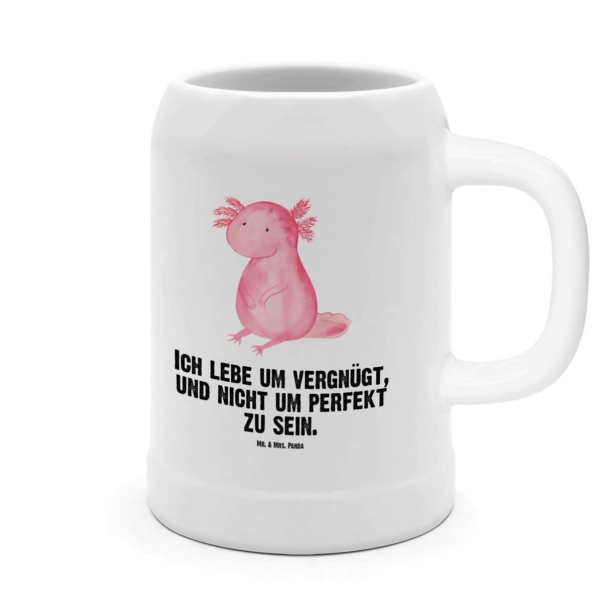 Bierkrug Axolotl Niedlich Seidel, Bier Humpen, Steinzeugkrug, Bierhumpen, Keramikkrug, Steinkrug, Humpen, Steingutkrug, Krug, Bierbecher, Tonkrug, Trinkkrug, Steinbierkrug, Bier Seidel, Mr. & Mrs. Panda Bierkrug, Axolotl, Molch, Lebensstil, Zufrieden, Axolot, Weisheit, Vergnügt, Fröhlich, Lebensweisheit, Liebe, Freundin