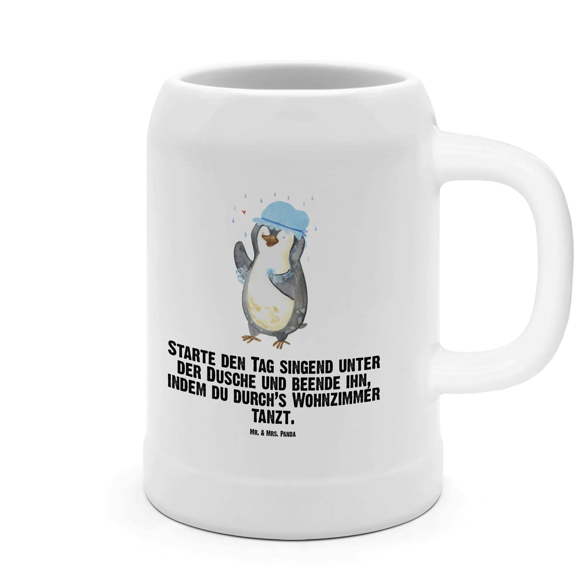 Bierkrug Pinguin Duschen Tonkrug, Krug, Steingutkrug, Keramikkrug, Humpen, Seidel, Mr. & Mrs. Panda Bierkrug, Trinkkrug, Bier Seidel, Bierbecher, Steinbierkrug, Bier Humpen, Bierhumpen, Steinkrug, Steinzeugkrug, Pinguin, Dusche, Neustart, glücklich sein, Lebensmotto, Pinguine, Duschen, Neuanfang, Motivation
