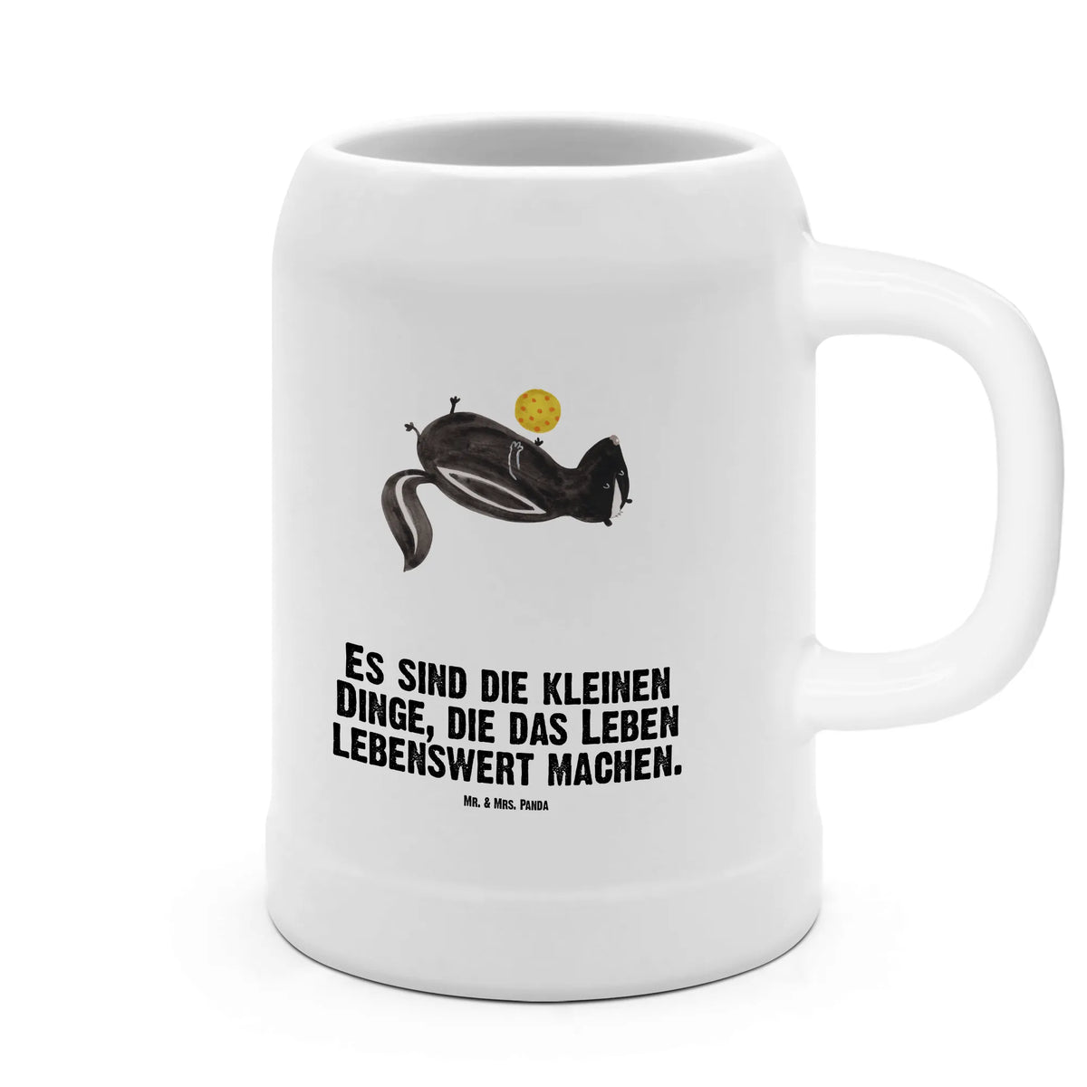Beer mug skunk ball Bierhumpen, Tonkrug, Trinkkrug, Steinkrug, Bier Seidel, Keramikkrug, Bierbecher, Mr. & Mrs. Panda Bierkrug, Steinzeugkrug, Bier Humpen, Seidel, Humpen, Steingutkrug, Krug, Steinbierkrug, Stinktier, Skunk, Stinker, Wildtier, Verspielt, Raubtier, Weisheit, Stinki