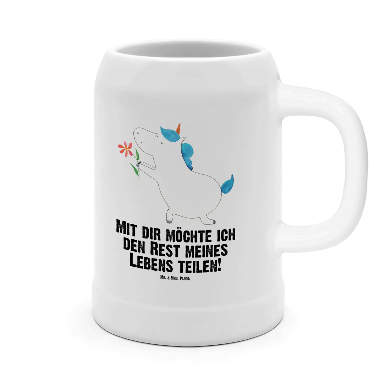 Bierkrug Einhorn Blume Seidel, Krug, Bierhumpen, Trinkkrug, Steinbierkrug, Steinkrug, Mr. & Mrs. Panda Bierkrug, Steingutkrug, Bier Humpen, Steinzeugkrug, Bier Seidel, Bierbecher, Keramikkrug, Tonkrug, Humpen, Unicorn, Einhorn, Einhörner, Einhorn Deko, Pärchen, Partner, Heiratsantrag, Ehe, Freund, Liebe, Freundin, Ehepaar, Antrag, Heiraten, Liebesbeweis, Verlobung