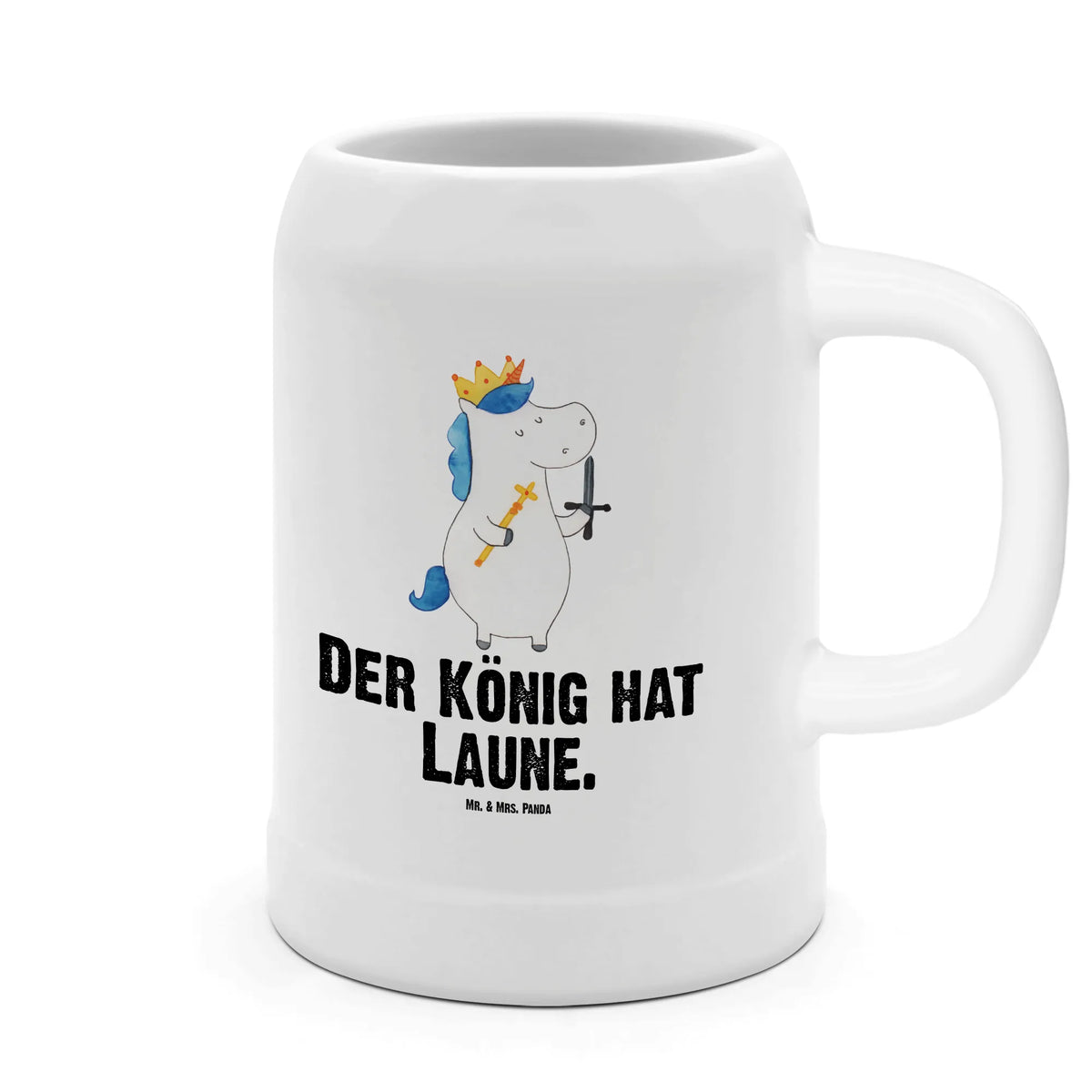 Bierkrug Einhorn König mit Schwert Trinkkrug, Steinkrug, Krug, Steinzeugkrug, Mr. & Mrs. Panda Bierkrug, Tonkrug, Humpen, Bier Seidel, Steinbierkrug, Keramikkrug, Steingutkrug, Bier Humpen, Bierhumpen, Seidel, Bierbecher, Unicorn, Einhorn, Einhörner, Einhorn Deko, Ritter, König, Mittelalter