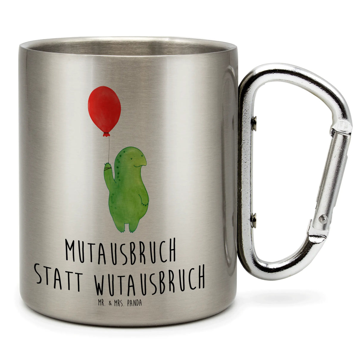 Stainless steel mug tortoise balloon gift, gift ideas, cute, illustrated, tortoise, reptile, ancient creature, sweet, birthday gift, turtle gift items, funny turtle gifts, pet turtles, best friend, sister or daughter, turtle lover, courageous outburst, motivational slogan, turtles