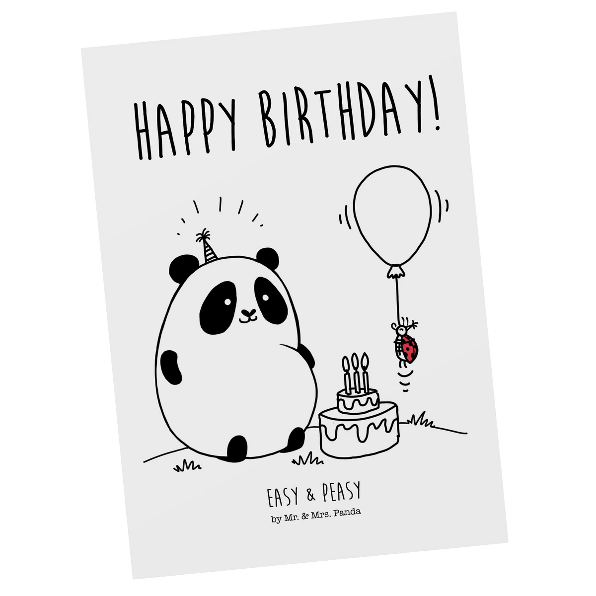 Postkarte Panda Geburtstag Grußkarte, einzelkarte, kunstkarte, bildkarte, Ansichtskarten, Motivkarte, Kunstkarten, Ansichtskarte, spruchkarte, Postkarten, Designkarte, Postkarte, Fotokarte