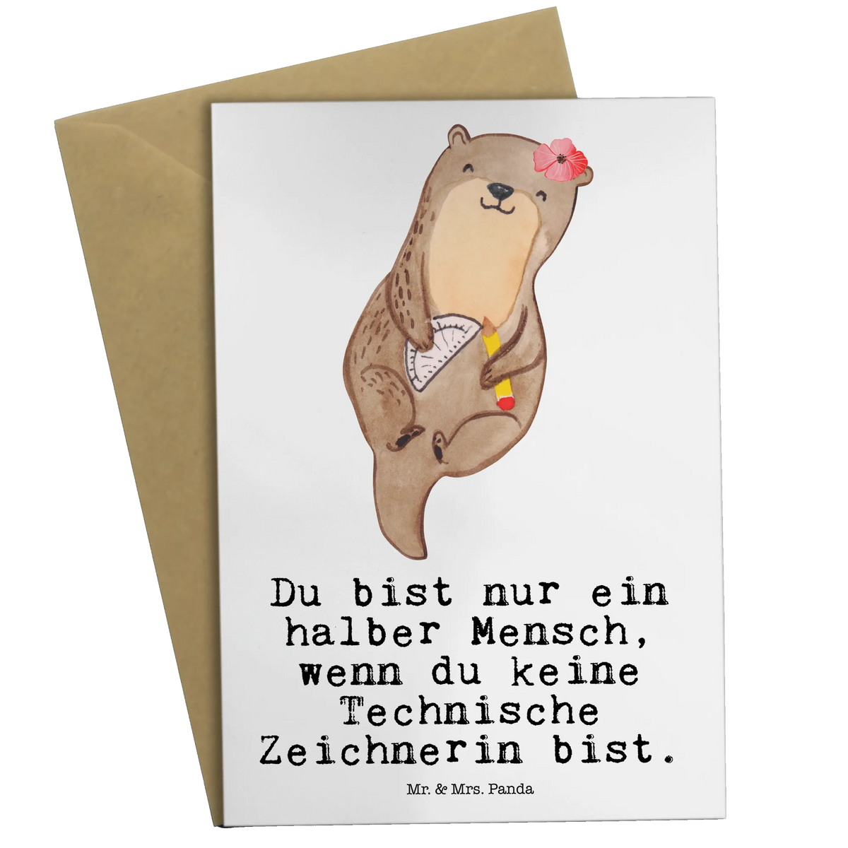 Grußkarte Technische Zeichnerin Herz