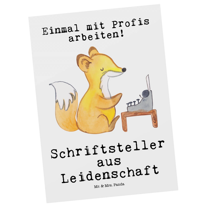 Postkarte Schriftsteller Leidenschaft