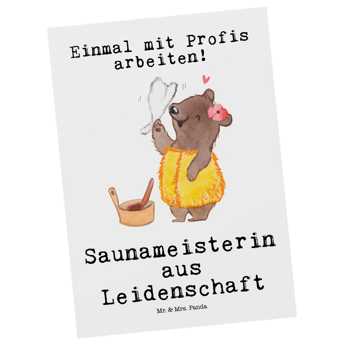 Postkarte Saunameisterin Leidenschaft