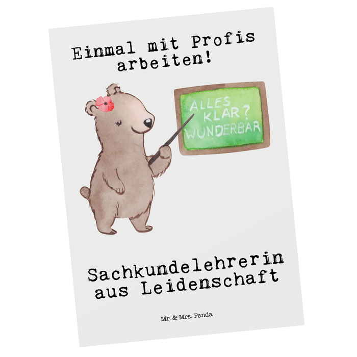 Postkarte Sachkundelehrerin Leidenschaft