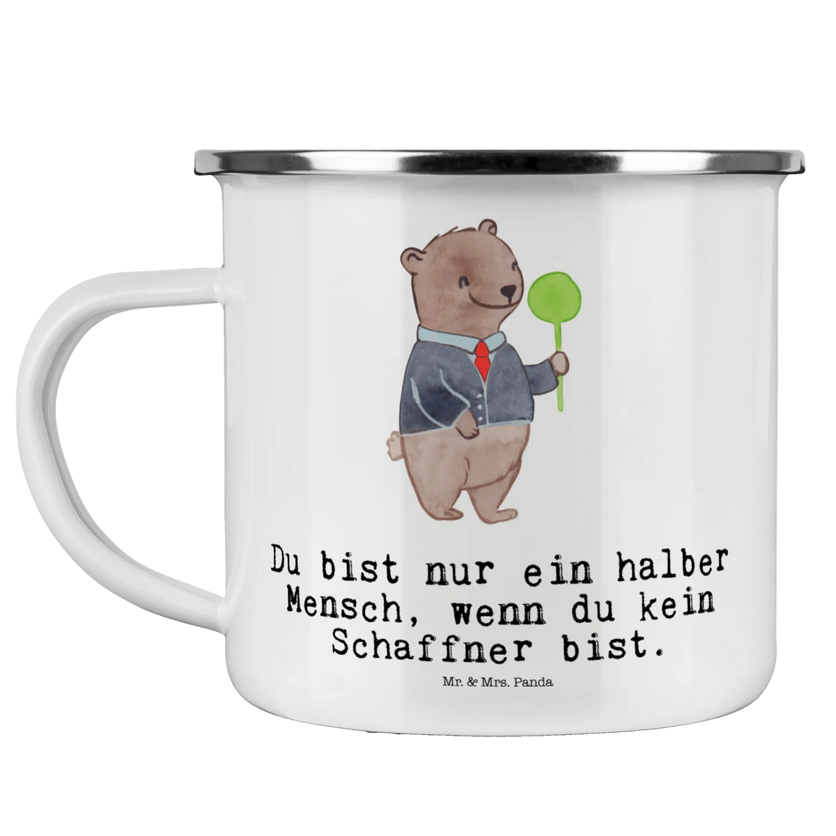 Camping Emaille Tasse Schaffner Herz Pott, outdoortasse, metallbecher, Teetasse, wandertasse, reisetasse, becher emaille, Kaffeepott, Blechtasse, Tasse Emaille, Motivtasse, Emaille Tasse, Teebecher, Emaille Becher, Outdoor Tasse, Emailletasse, Reisebecher, Haferl, emaillebecher, Campingtasse, Campingbecher, Outdoor Becher, wanderbecher, blechbecher, Geschenk, Schenken, Jubiläum, Danke, Dankeschön, Beruf, Ausbildung, Abschied, Rente, Kollege, Kollegin, Arbeitskollege, Mitarbeiter, Firma
