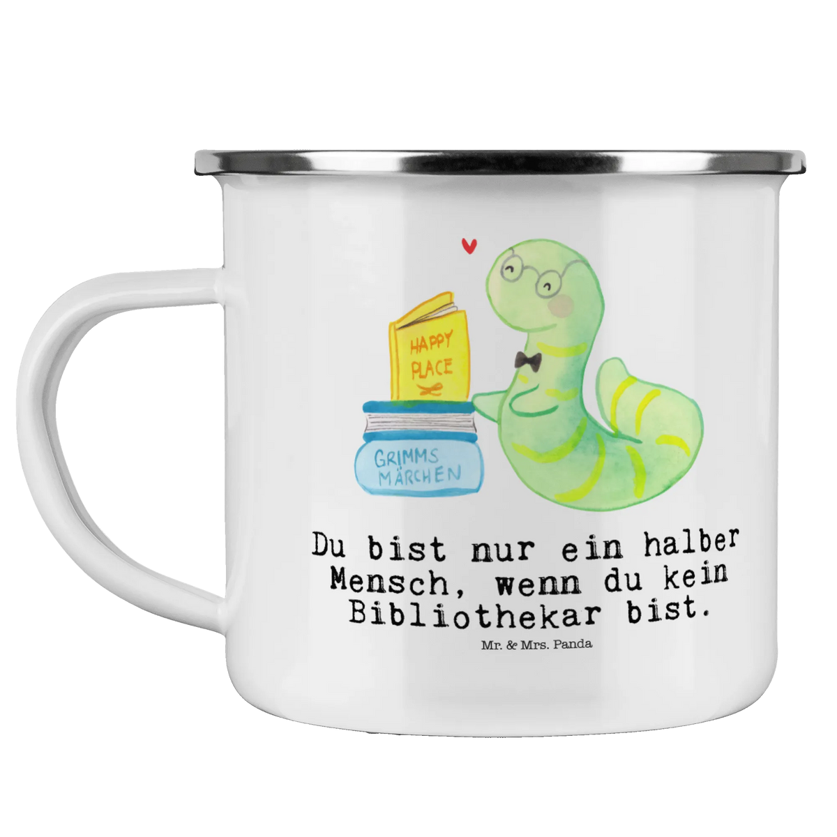 Enamel camping mug librarian Heart stainless steel drinking cup, enamel drinking mug, campfire mug, enamel camping cup, bushcraft mug, adventure mug, metal cup, outdoor cup, camping mug, hiking mug, lightweight camping mug, travel mug, steel mug for camping, metal camping mug, backpacking mug, enamel mug, camping metal cup, tin coffee cup, camp coffee mug, camper mug, gift, gift idea, best, farewell gift, passing exam, anniversary, retirement, promotion, job start, sayings, funny, profession