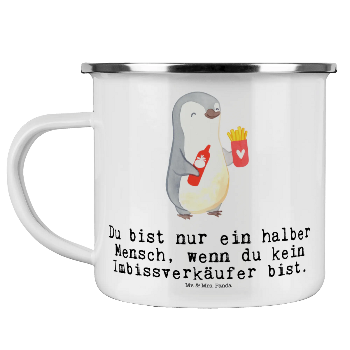 Camping Emaille Tasse Imbissverkäufer Herz Kaffeepott, Tasse Emaille, Haferl, emaillebecher, metallbecher, reisetasse, Blechtasse, Outdoor Tasse, Outdoor Becher, Emaille Tasse, Emailletasse, wanderbecher, Campingtasse, wandertasse, Campingbecher, becher emaille, Pott, Emaille Becher, Reisebecher, Teebecher, Motivtasse, outdoortasse, Teetasse, blechbecher, Geschenk, Schenken, Jubiläum, Danke, Dankeschön, Beruf, Ausbildung, Abschied, Rente, Kollege, Kollegin, Arbeitskollege, Mitarbeiter, Firma, Imbissbesitzer, Imbissverkäufer, Pommesliebe, Pommesverkäufer
