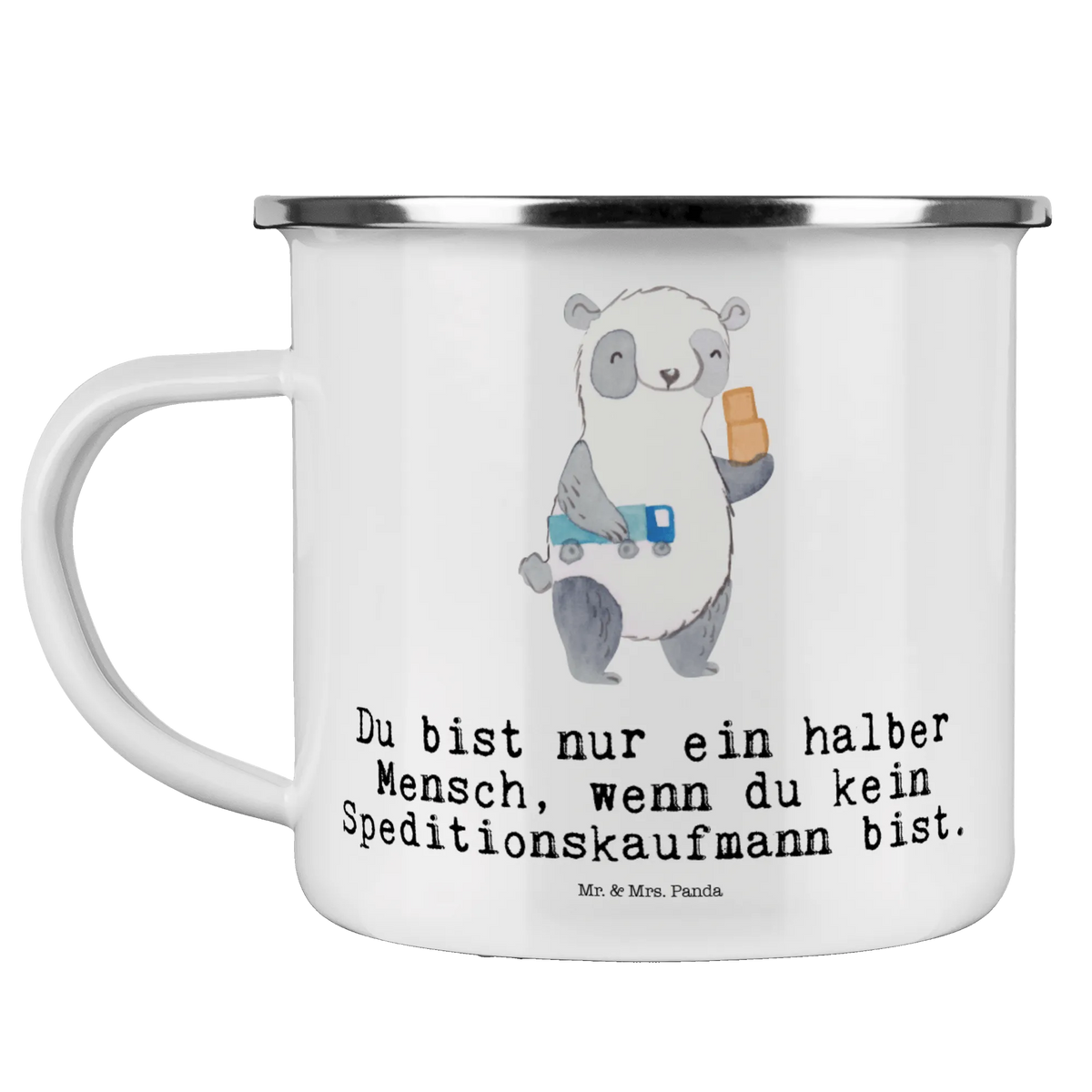 Enamel camping mug Freight forwarding clerk Heart gift, sayings, gift idea, best, farewell gift, passing exam, anniversary, retirement, promotion, job start, profession