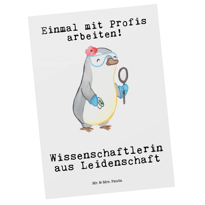 Postkarte Wissenschaftlerin Leidenschaft