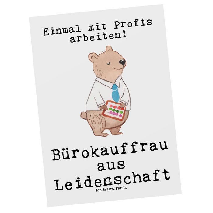 Postkarte Bürokauffrau Leidenschaft