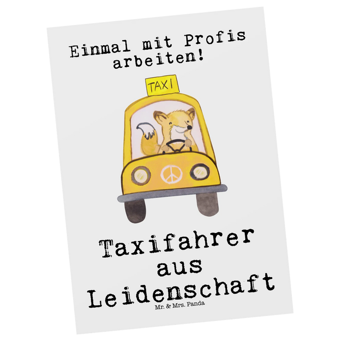 Postkarte Taxifahrer Leidenschaft