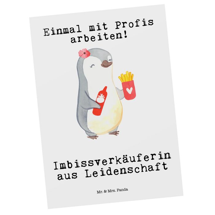 Postkarte Imbissverkäuferin Leidenschaft