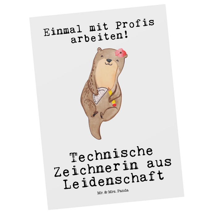 Postkarte Technische Zeichnerin Leidenschaft