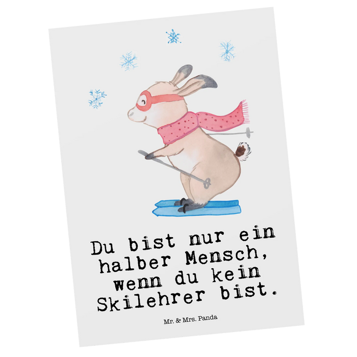 Postkarte Skilehrer Herz