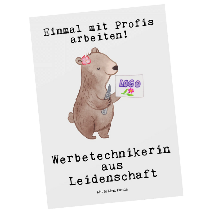 Postkarte Werbetechnikerin Leidenschaft