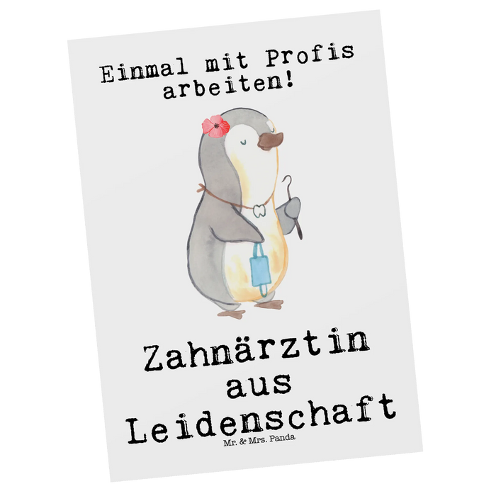 Postkarte Zahnärztin Leidenschaft