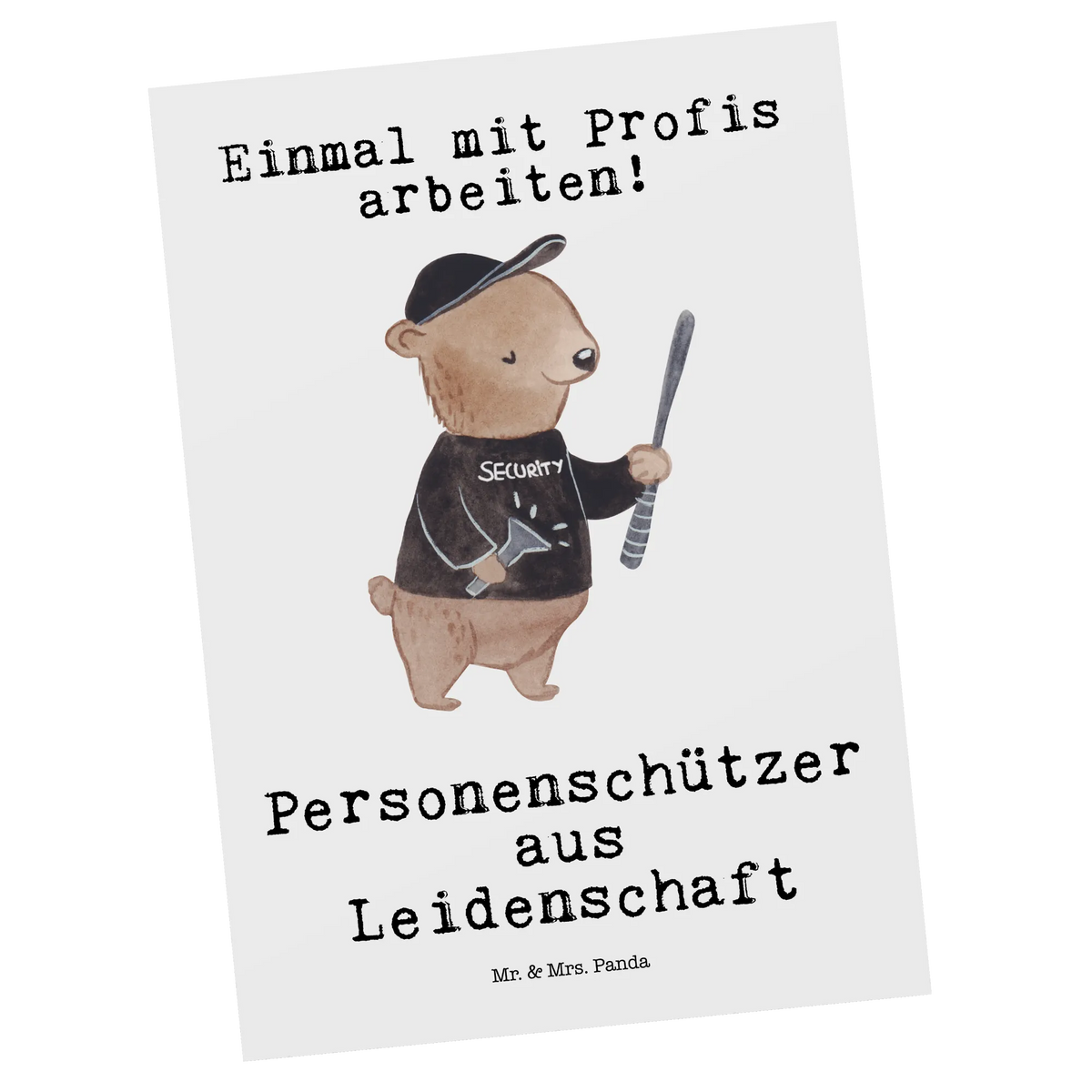 Postcard bodyguard Passion card, letter, paper, gift card, postcards, gift, invitation card, Postcard, invitation, gift idea, best, farewell gift, passing exam, anniversary, retirement, promotion, job start, sayings, funny, profession