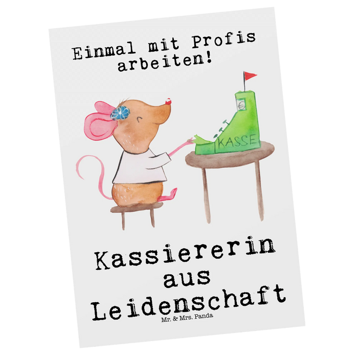 Postkarte Kassiererin Leidenschaft