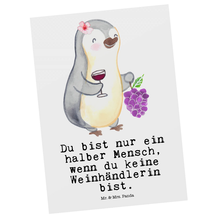 Postkarte Weinhändlerin Herz