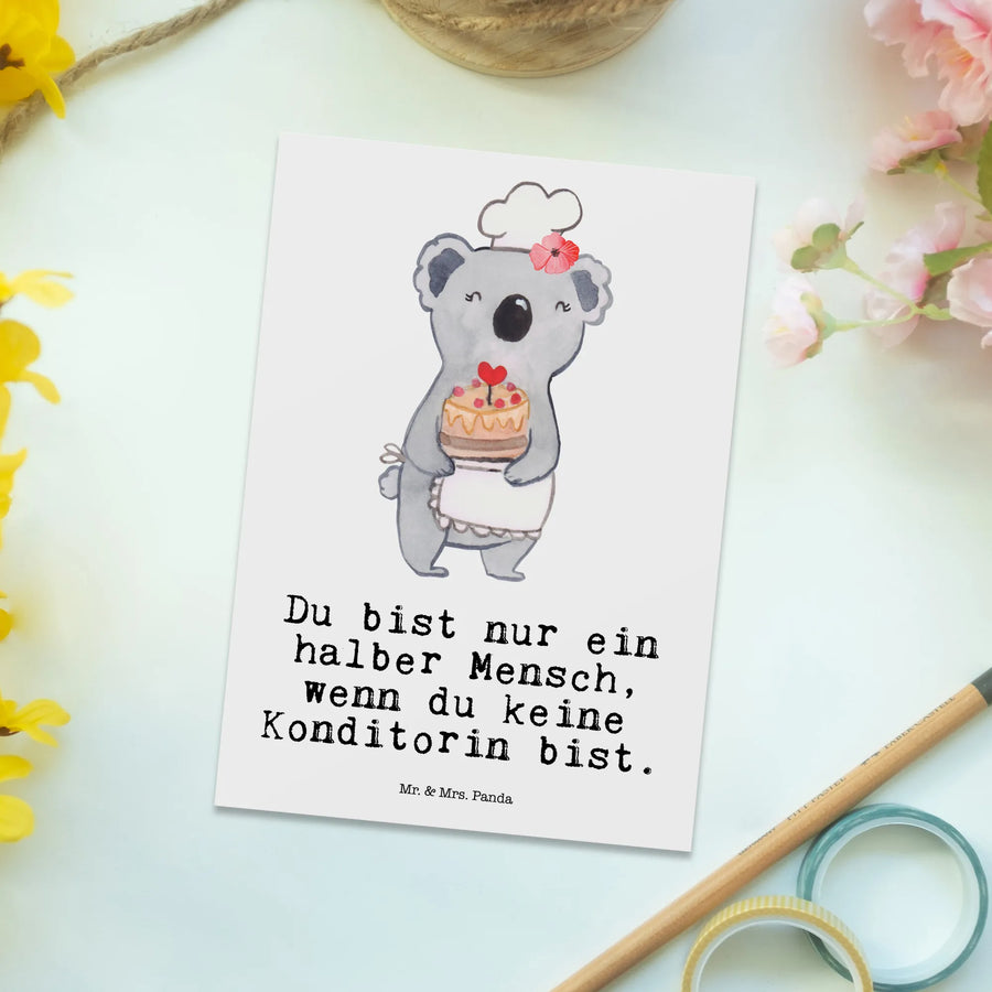 Postkarte Konditorin Herz