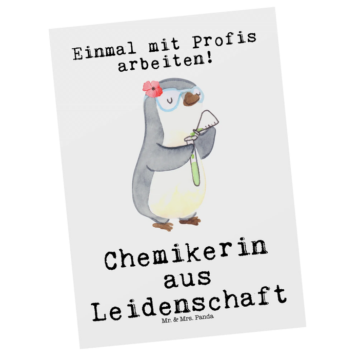 Postkarte Chemikerin Leidenschaft