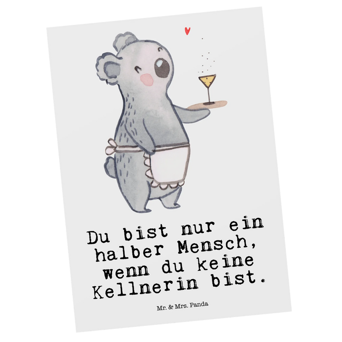 Postkarte Kellnerin Herz