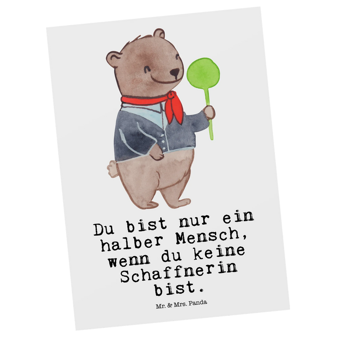 Postkarte Schaffnerin Herz