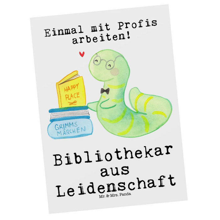 Postkarte Bibliothekar Leidenschaft