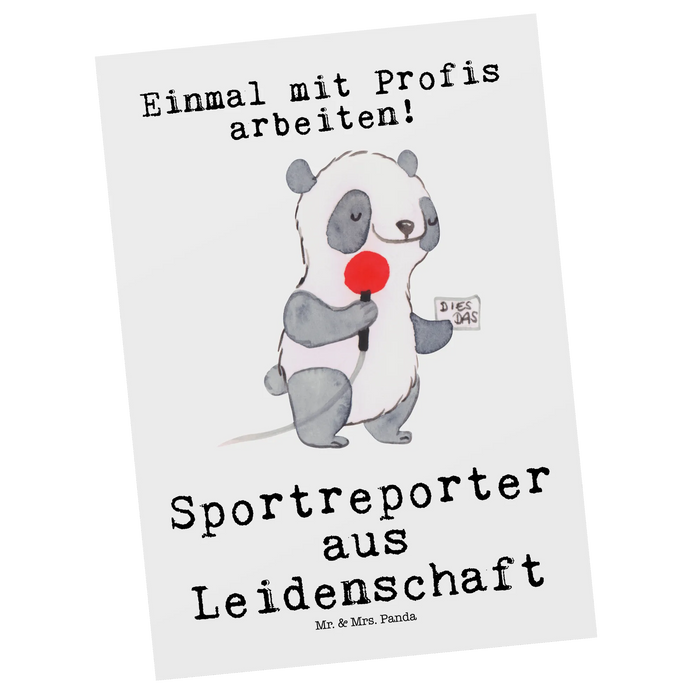 Postkarte Sportreporter Leidenschaft