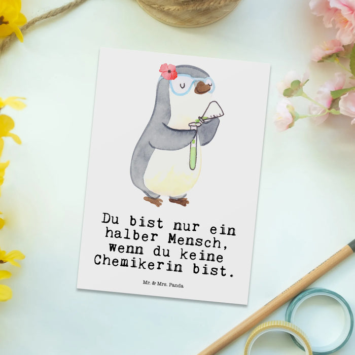 Postkarte Chemikerin Herz