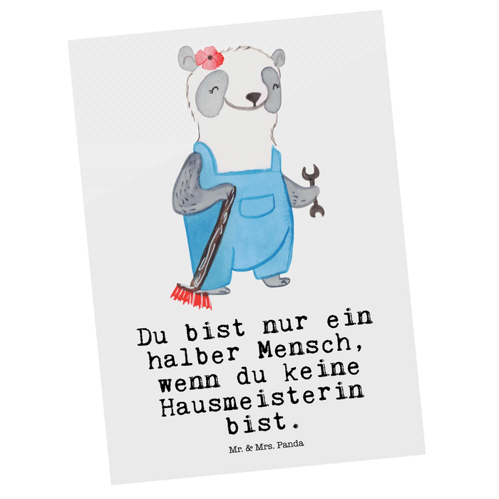 Postkarte Hausmeisterin Herz