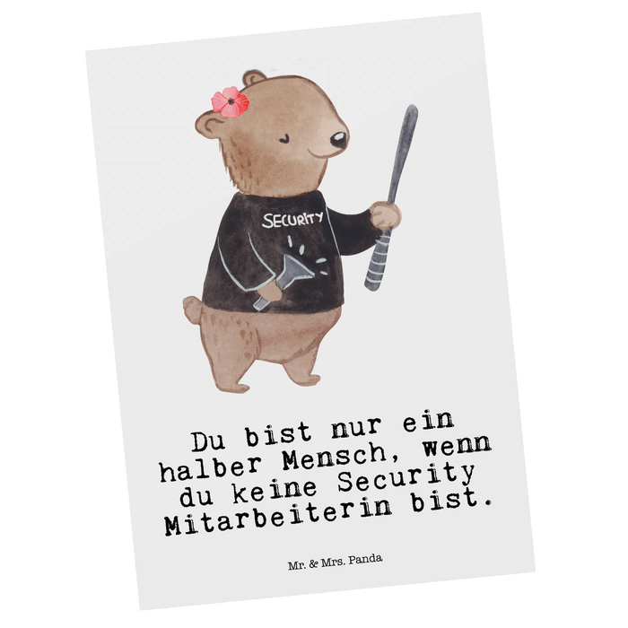 Postkarte Security Mitarbeiterin Herz