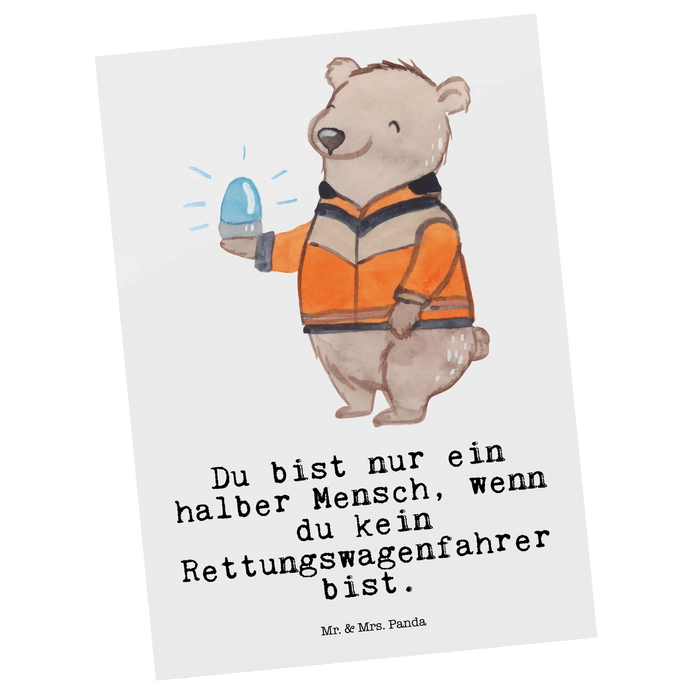 Postkarte Rettungswagenfahrer Herz